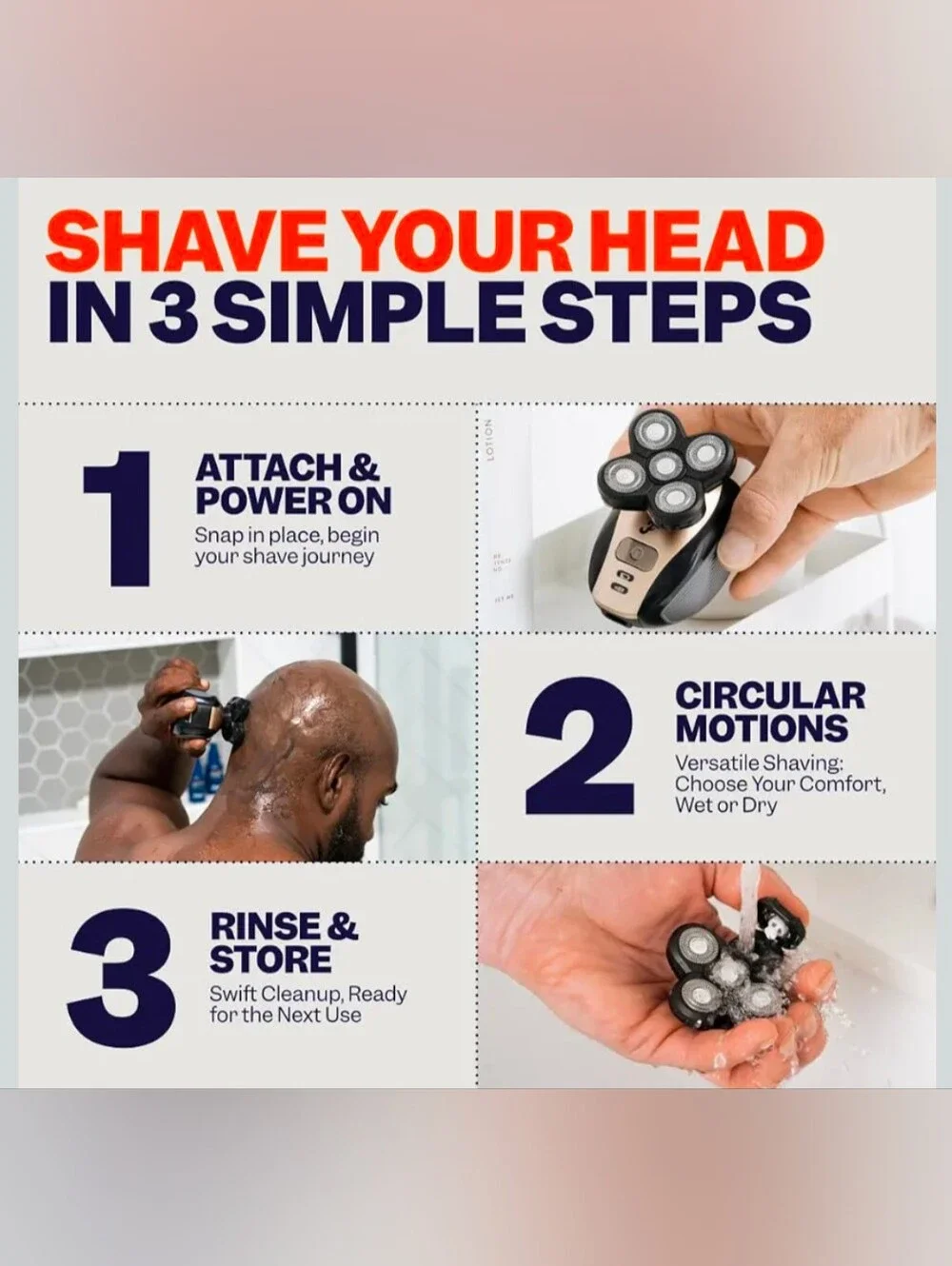 Freebird FlexSeries Electric Head & Body Hair Shaver - Mens Cordless